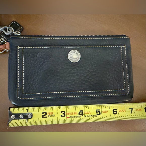 Coach Vintage Black Leather Wristlet